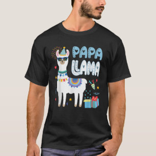 Camiseta Mens Papa Llama Avô De Uma Garota De Aniversário L