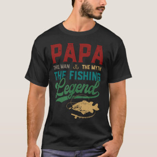 Camiseta Mens Papa Man Mito Legenda de Pesca Engraçado Pesc