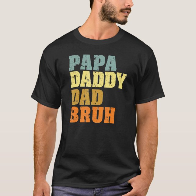 Camiseta Mens Papa Pai Bruh Que Adora De Son Boys F (Frente)