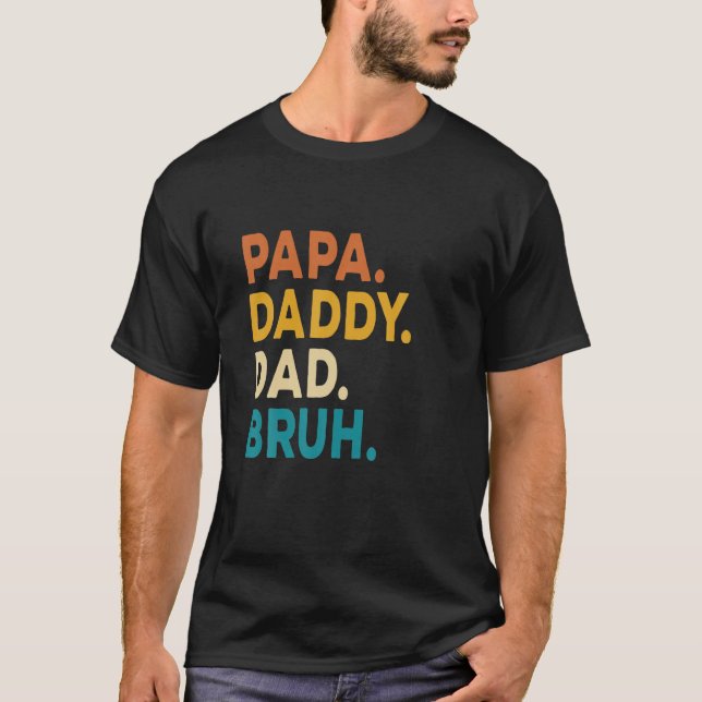 Camiseta Mens Papa Pai Pai Bruh Crianças Engraçadas Filho F (Frente)