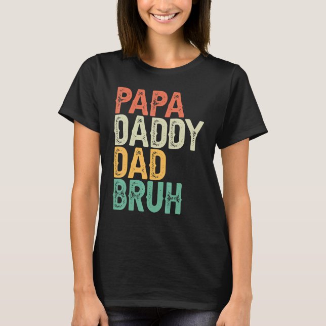 Camiseta Mens Papa Pai Pai Bruh Dia de os pais Pai E Pap (Frente)