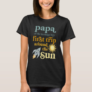 Camiseta Mens Papa primeiro aniversario Espacial Exterior P