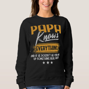 Camiseta Mens Papa sabe tudo Dia de os pais