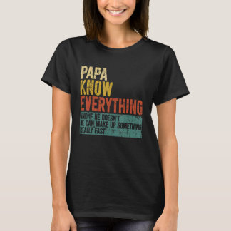 Camiseta Mens Papá Sabe Tudo O Que O Dia de os pais Engraça