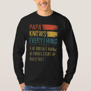 Camiseta Mens Papa Sabe Tudo Se Ele Não Sabe Que Ele Mãe