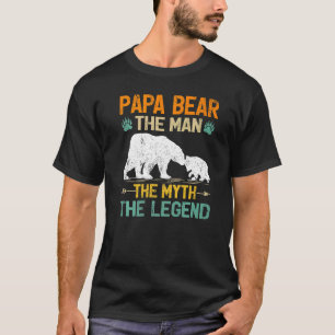 Camiseta Mens Papa Ursa O Homem Mito A Lenda Ursa Papai Fat