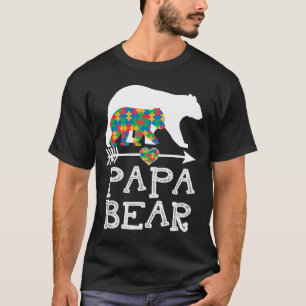 Camiseta Mens Papa Urso Autismo Homens Pai Autismo Autismo 
