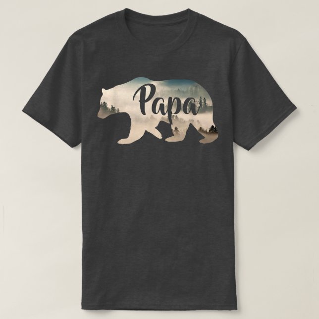 Camiseta Mens Papa Urso e FlorestaAcampamento Incrível Tee7 (Frente do Design)