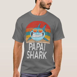 Camiseta Mens Papai Tubarão - Pai Português Engraçado