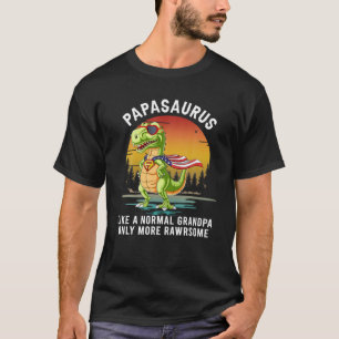 Camiseta Mens Papasaurus Como Um Avô Normal Só Mais Ra
