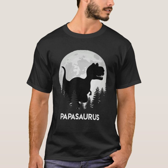Camiseta Mens Papasaurus Daddy Father 1 (Frente)