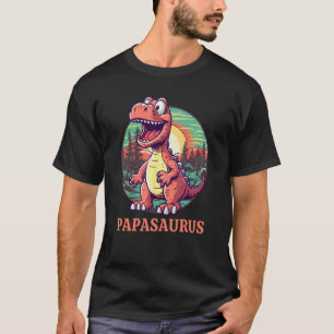 Camiseta Mens Papasaurus Retro Tyrannosaurus Rex Dinosaur D