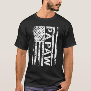Camiseta Mens Papaw Vintage USA Flag Americano For Pai Papa