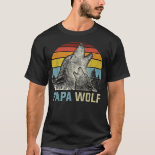 Camiseta Mens Papawolf Funny Wolf Papa Retro Vintage