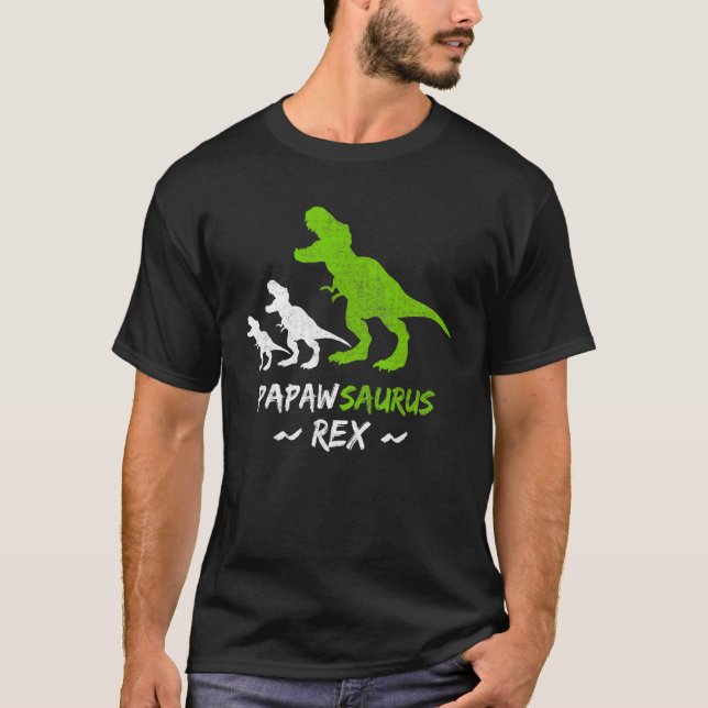 Camiseta Mens Papawsaurus Rex Papaw Saurus Dinossaur (Frente)