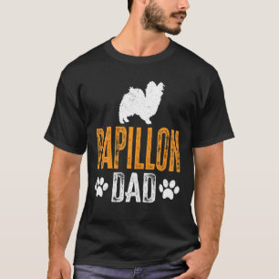 Camiseta Mens Papillon Pai Gift Dog Pai Papillon Pai D