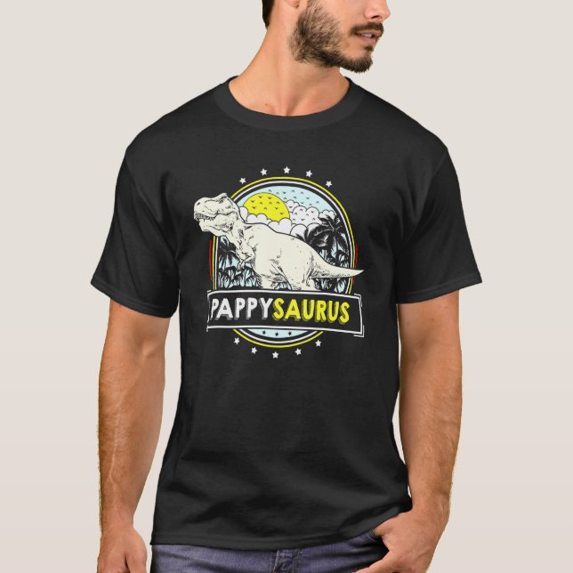 Camiseta Mens Pappysaurus Rex Dinossaur Pappy Dia de os pai (Frente)
