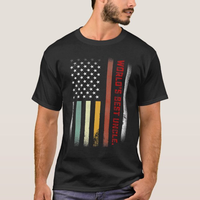 Camiseta Mens para a bandeira do melhor tio do mundo (Frente)