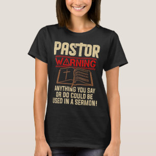 Camiseta Mens Pastor Adverte Sermão Christian Preacher Mini