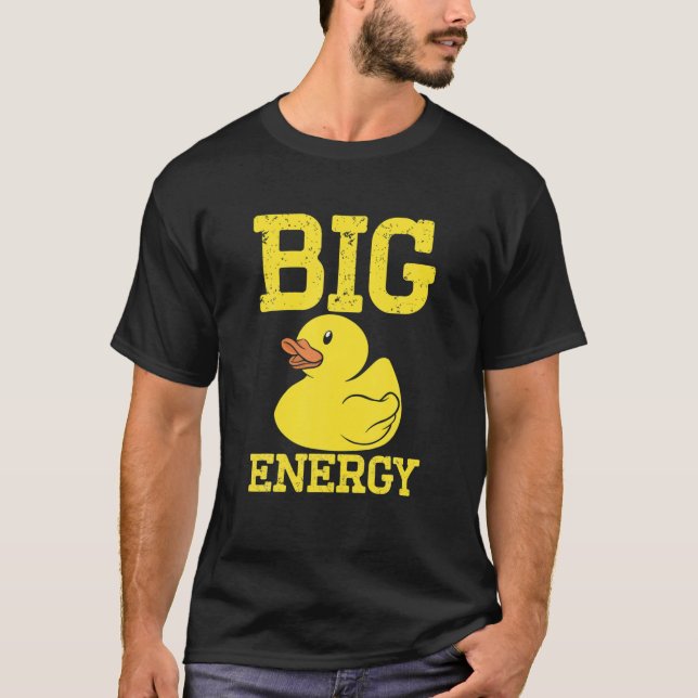 Camiseta Mens Pato Engraçado Pato Macho Mente Energia Grand (Frente)