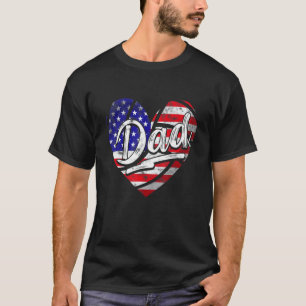 Camiseta Mens Patriótico Americano Bandeira do Coração