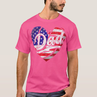 Camiseta Mens Patriótico Americano Bandeira do Coração 