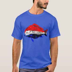 Camiseta Mens Patriótico Pescador Pai Pesca Avô 4º