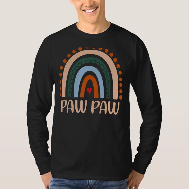 Camiseta Mens Paw Rainbow Boho Rainbow Pai Legal Paw Paw (Frente)