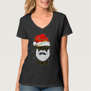 Camiseta Mens Pawpaw Claus Santa Hat e Beards Avô Chris