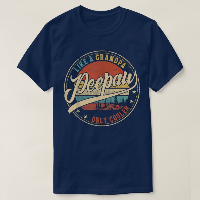 Camiseta Mens Peepaw como um vovô só é mais legal (Frente do Design)