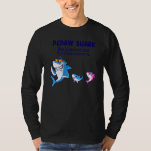 Camiseta Mens Pepaw Shark Como Um Tubarão Normal, Mas Mais