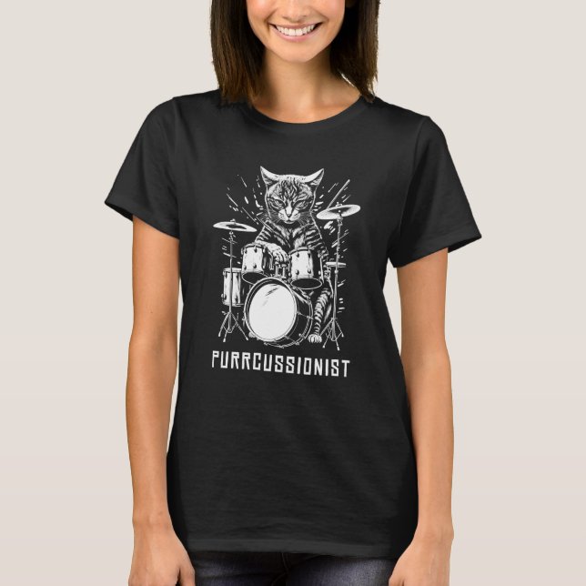 Camiseta Men's Percussion Drummer Drumming Drums cat item (Frente)