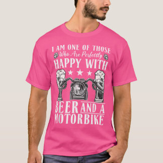 Camiseta Mens Perfeitamente Felizes Com A Cerveja E O Motor