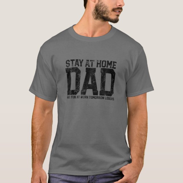 Camiseta Mens Permanecem Em Casa Pai Humor Engraçado Citaçã (Frente)