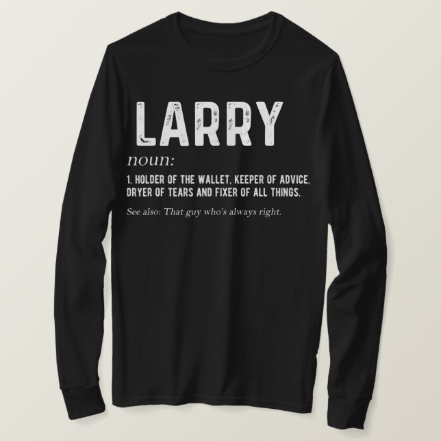 Camiseta Mens Personalized Larry Dad Noun Firstname (Frente do Design)