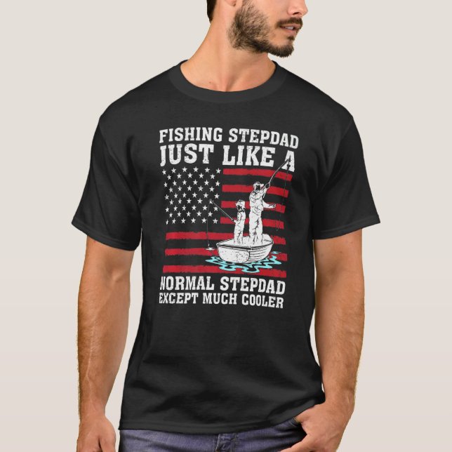 Camiseta Mens Pescando Stepdad Como Um Fa Normal (Frente)