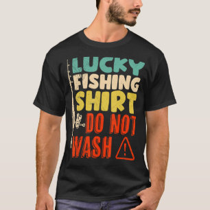 Camiseta Mens Pescendo Pai Anglês Dizendo Pesca Sortuda