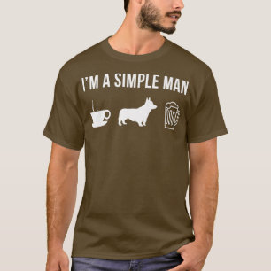 Camiseta Mens Pet Pembroke Welsh Corgi Cão Puppy Homem Simp