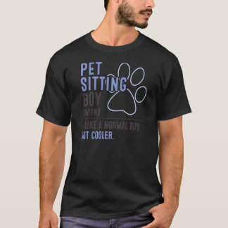 Camiseta Mens Pet Sentado Garoto Como Um Garoto Normal Mas