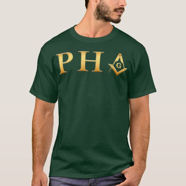 Camiseta Mens PHA Freemason Prince Hall Mason Masonic (Frente)