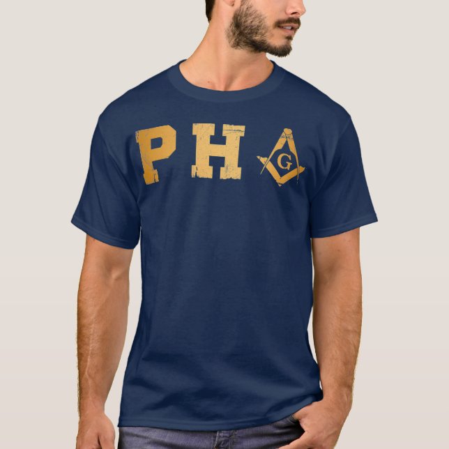 Camiseta Mens PHA Freemason Prince Hall Mason Masonic (Frente)