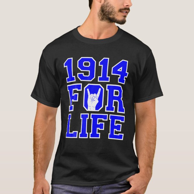 Camiseta Mens Phi-1914 Para O Sinal De Mão Beta-Sigma (Frente)