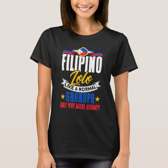 Camiseta Mens Philippine Flag Filipino Lolo Grandpa Pinoy F (Frente)