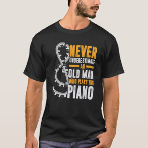 Camiseta Mens Piano Keyboard Treble Clef Recansado Pianista