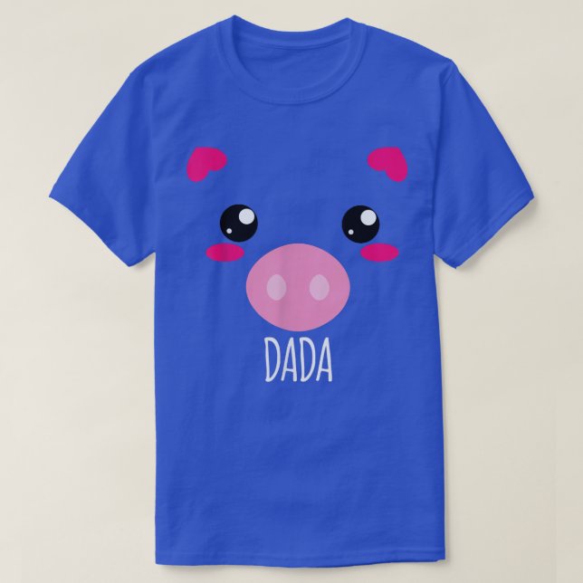 Camiseta Mens Pig Face Kawaii Halloween Costume Para Dada F (Frente do Design)