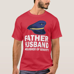 Camiseta Mens Pilot padre marido vanquiser da gravidade ai