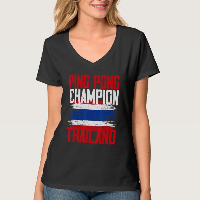 Camiseta Mens Ping Pong Show Tailândia Flag (Frente)