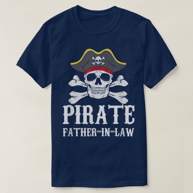 Camiseta Mens Pirata PadreInLaw Pai Correspondendo à Famíli (Frente do Design)