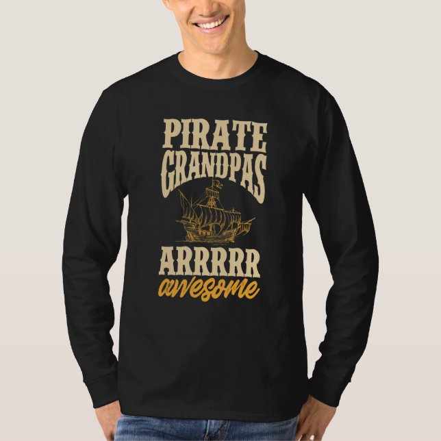 Camiseta Mens Pirate Avô Jolly Roger Freebooter 3 (Frente)