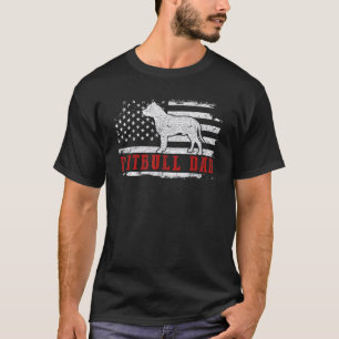 Camiseta Mens Pit Bull Pai Afetado Bandeira Americana Patri